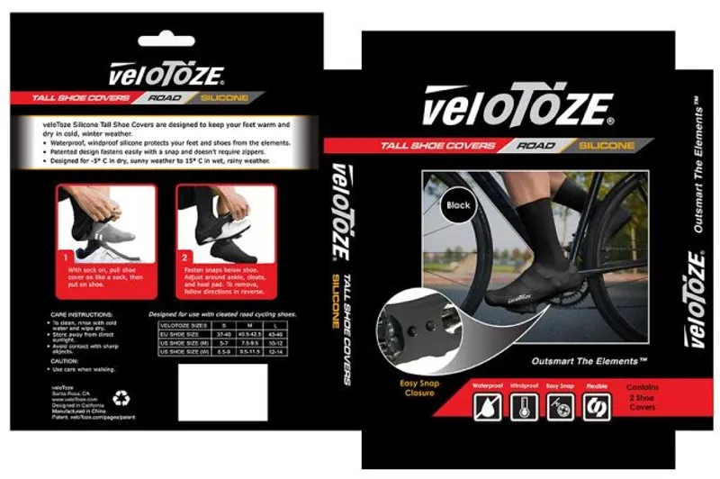 Velotoze Silicone Overshoe Black-2