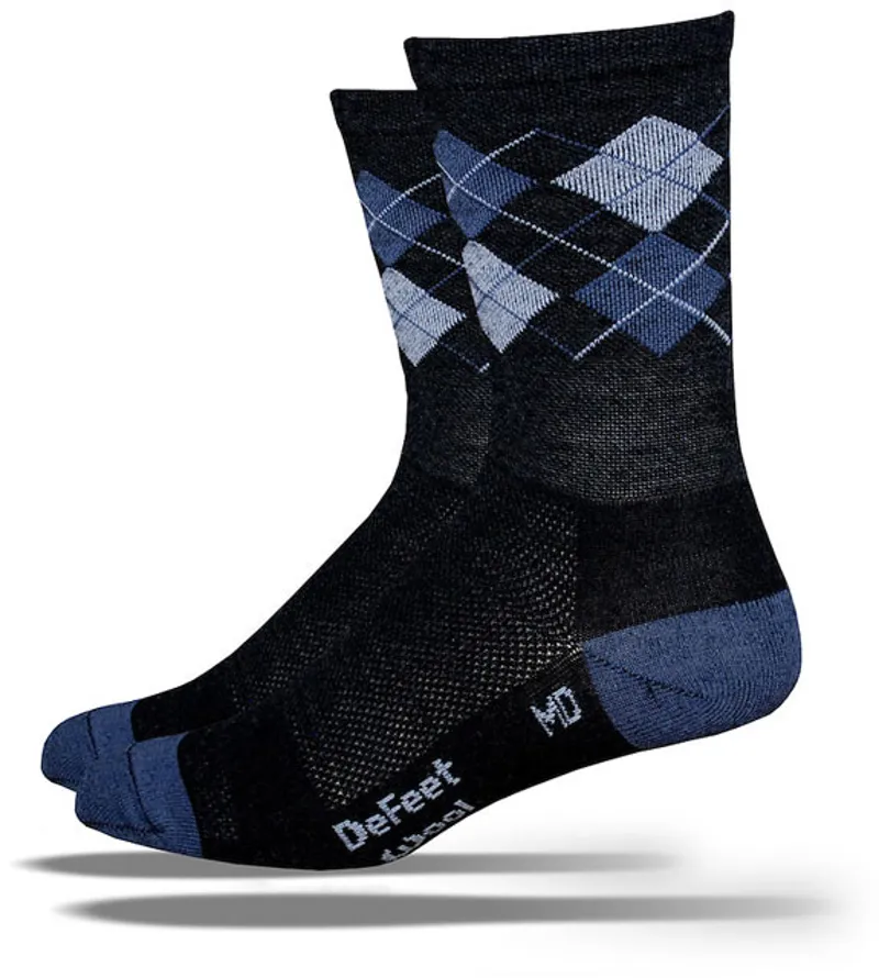 Defeet Wooleater 5inch Argyle Socks Grey/Blue