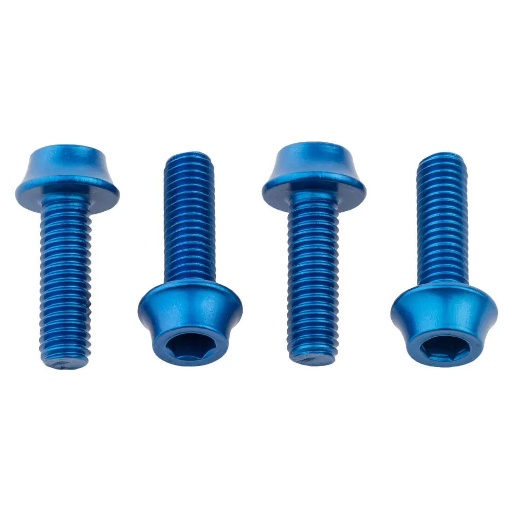 Image of Wolf Tooth Water Bottle Cage Bolts 4 Pack Blue