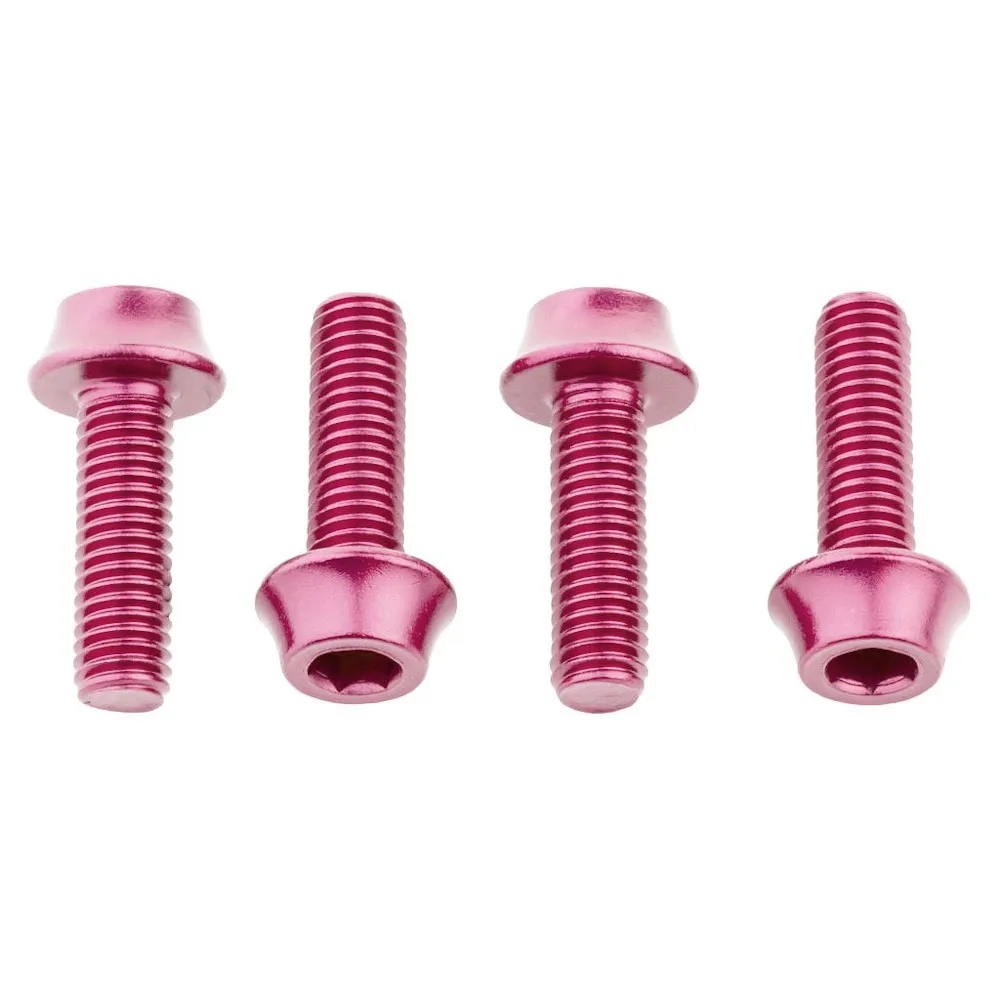 Image of Wolf Tooth Water Bottle Cage Bolts 4 Pack Pink