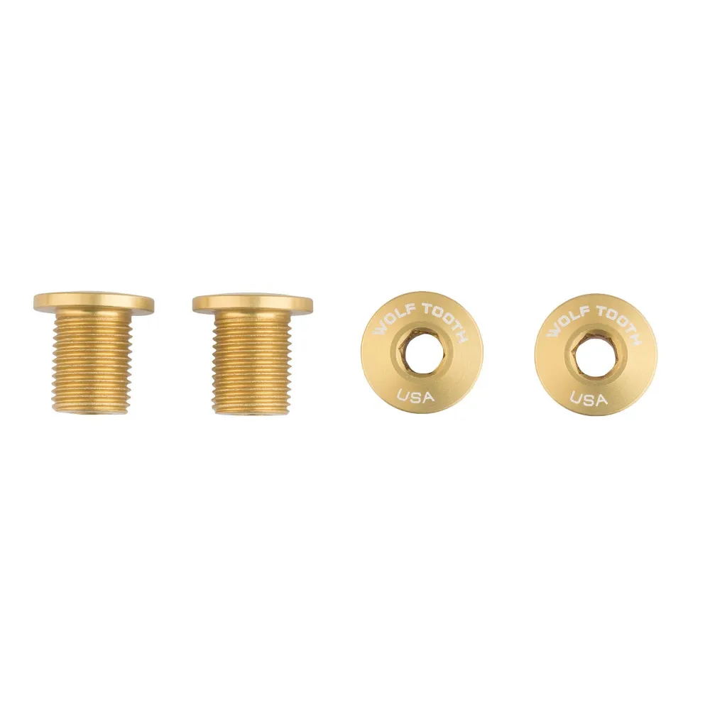 Image of Wolf Tooth Chainring Bolts x4 For M8 Threaded Chainring 10mm Gold