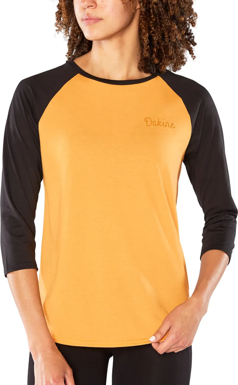 Dakine Womens 3/4 Raglan Tech Tee Golden Glow-2