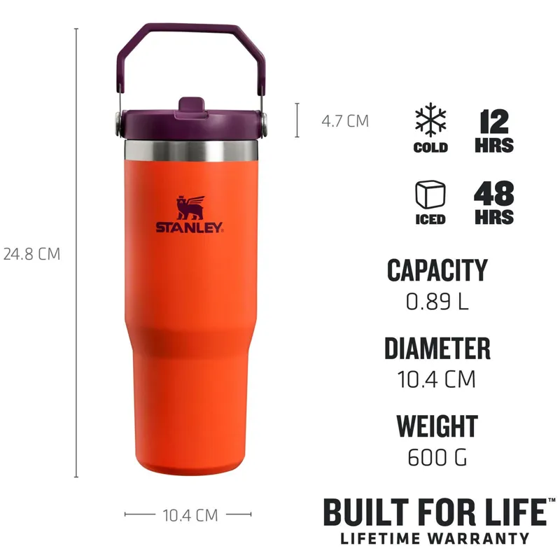 Stanley IceFlow Flip Straw Vacuum Insulated Tumbler 0.89L Tigerlily Plum-3